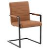 Armlehnstuhl Art Braun/ Schwarz Gepolstert 2er-Set - Schwarz/Braun, Design, Textil/Metall (54/88/63cm) - Livetastic