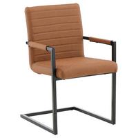 Armlehnstuhl Art Braun/ Schwarz Gepolstert 2er-Set - Schwarz/Braun, Design, Textil/Metall (54/88/63cm) - Livetastic