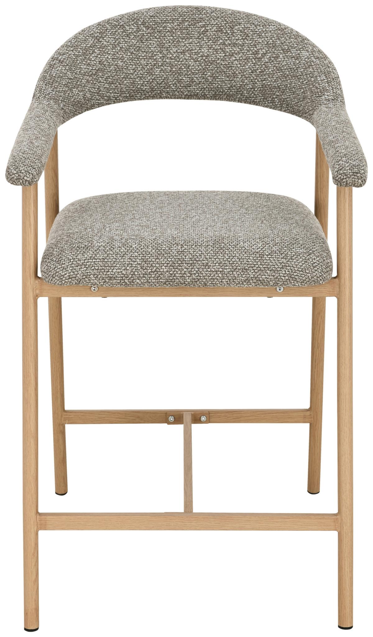 Barhocker Boucle Taupe/Eichefarben B: 54 cm - Taupe/Eichefarben, MODERN, Holz/Textil (54/94,5/54,5cm) - Livetastic