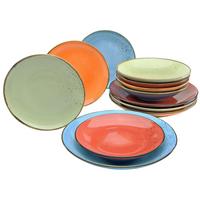 Kombiservice Keramik 4 Personen Geschirr Set - Multicolor, Basics, Keramik - Creatable