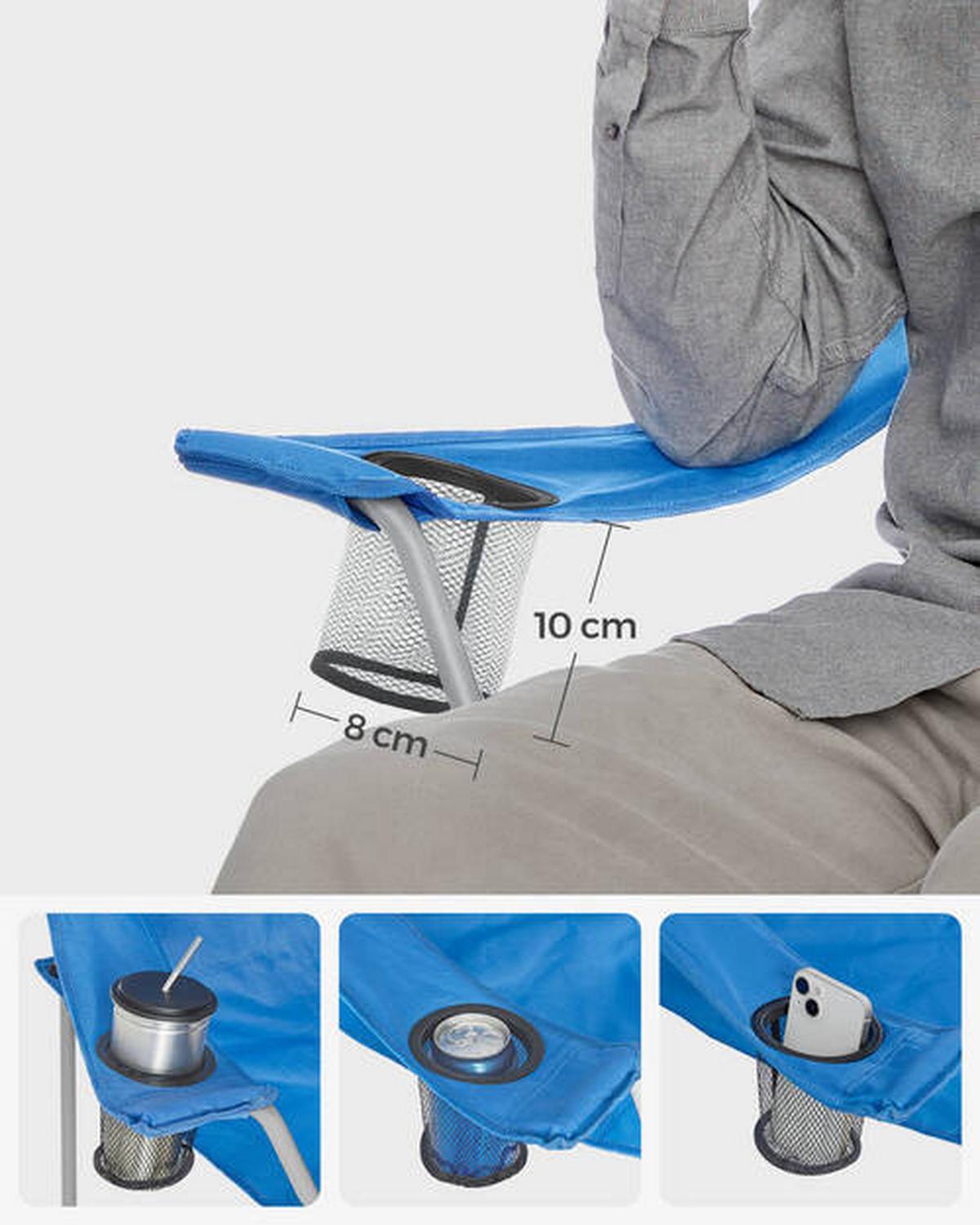 Campingsessel 2-tlg. Set, Inkl. Tragetasche, B: 86 Cm - Blau/Silberfarben, Basics, Textil/Metall (86/97/54cm) - Modante