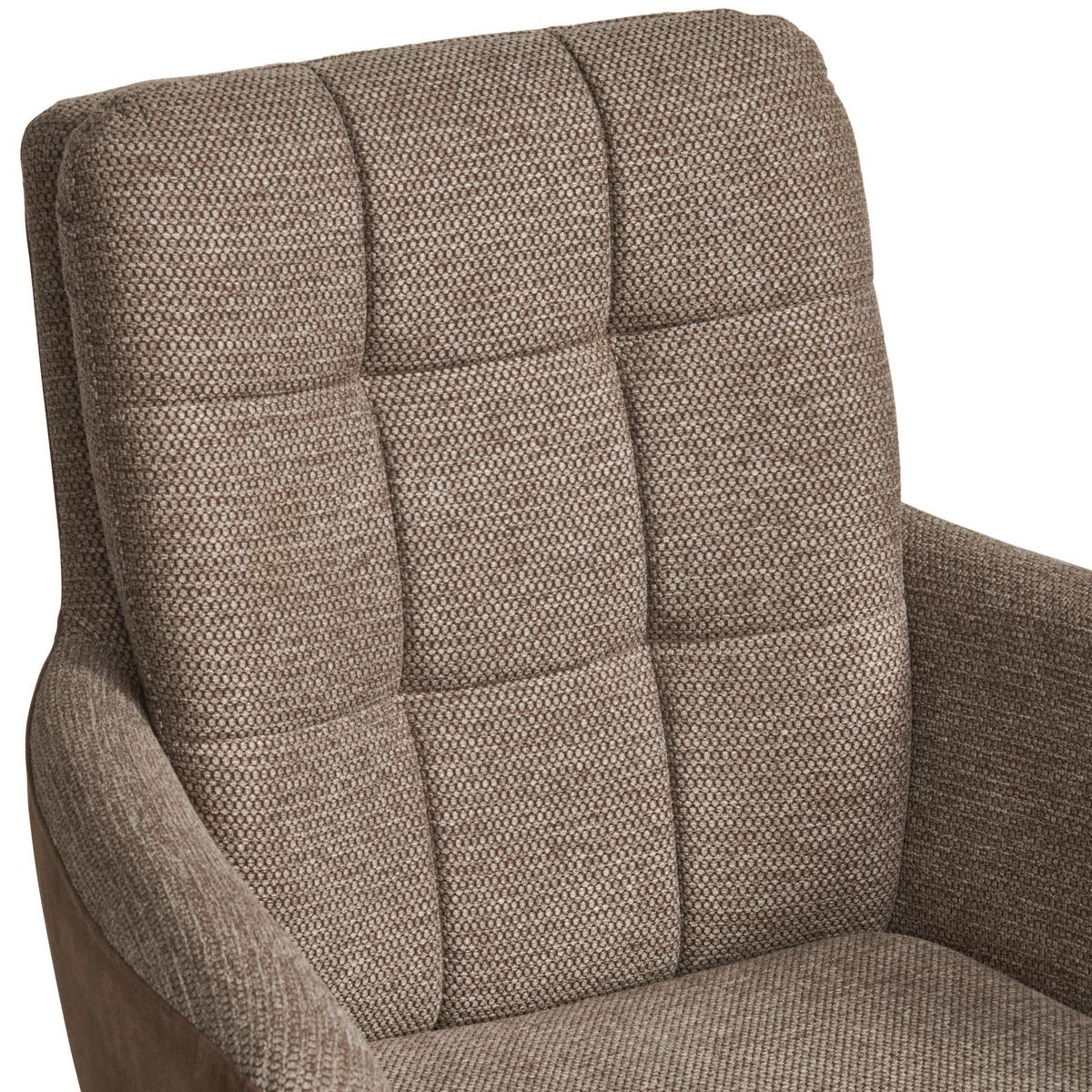 Armlehnstuhl Naim, Braun B: 60 Cm, 180° Drehbar - Schwarz/Braun, KONVENTIONELL, Holz/Textil (60/93/66cm) - MID.YOU