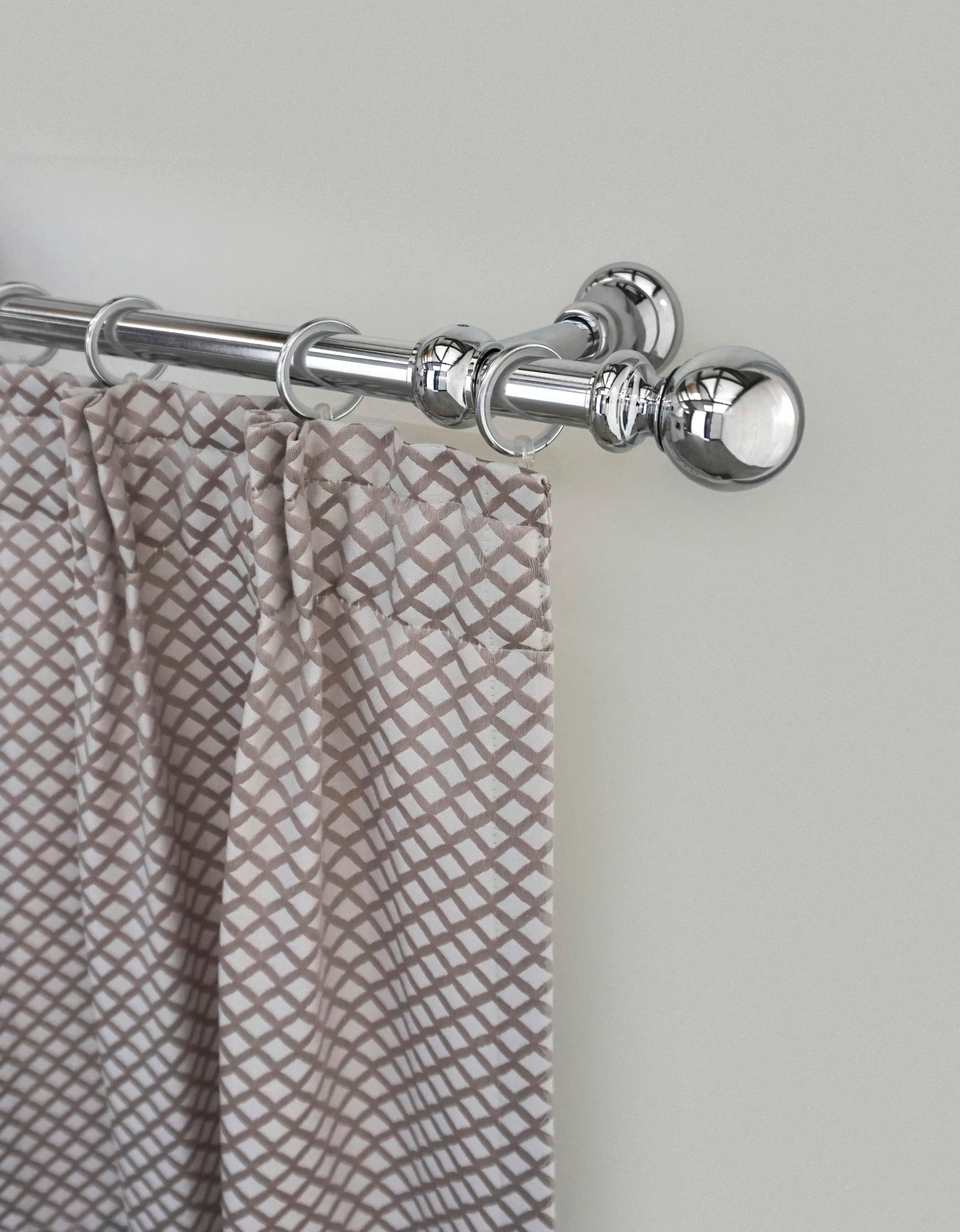 Vorhangstange Chromfarben, 145 cm - Chromfarben, KONVENTIONELL, Metall (145cm)