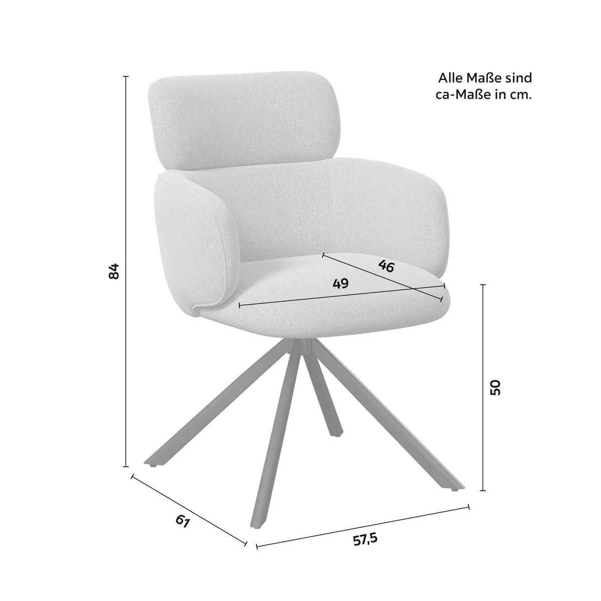 ŽIDLE S PODRUČKAMI LIORA - černá/hnědá, Moderní, kov/textil (57,5/84/61cm) - Bessagi Home