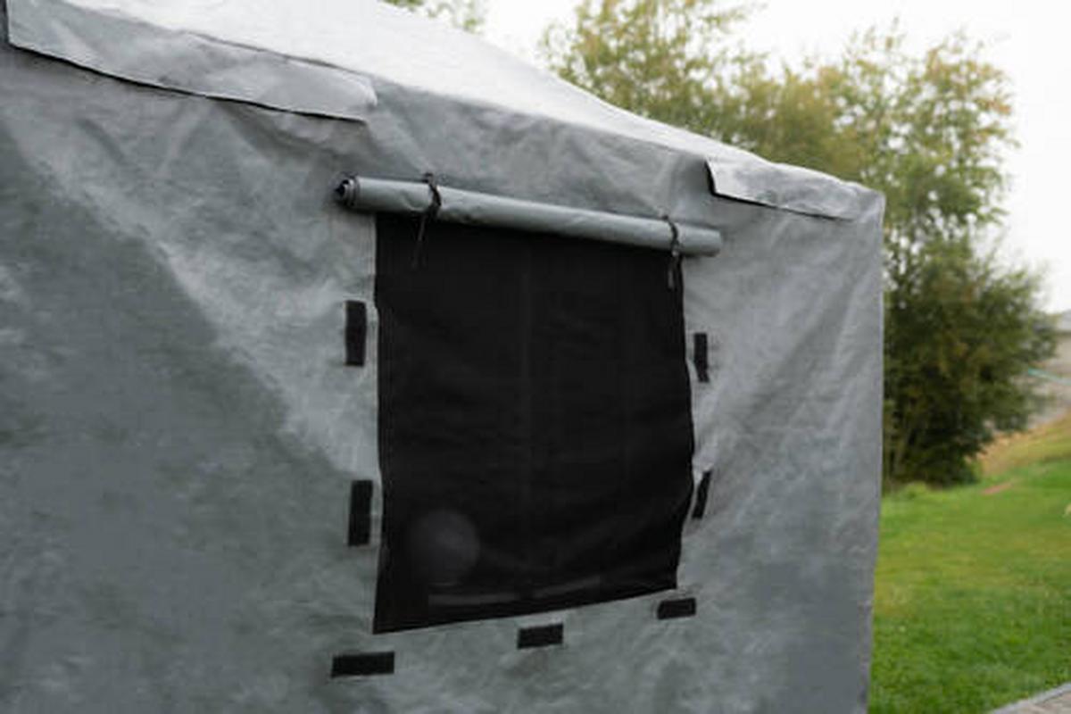 Schutzplane Winterabdeckung Pavillon 10x12 - Grau, Basics, Textil (303/367/292cm)