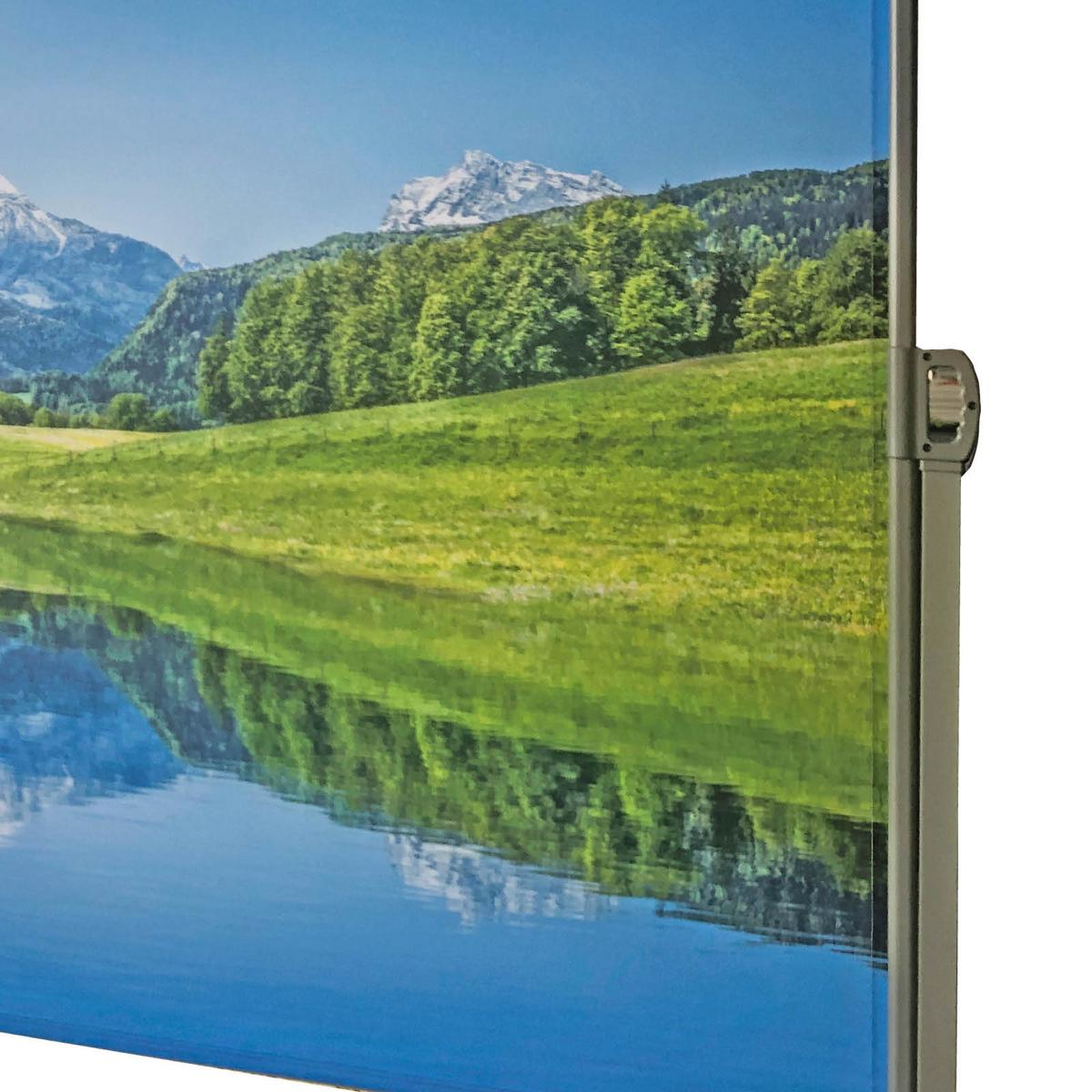 Seitenmarkise 300x160 cm Bunt Bergseemotiv ausziehbar - Silberfarben, Basics, Kunststoff/Metall (300/160/9cm)