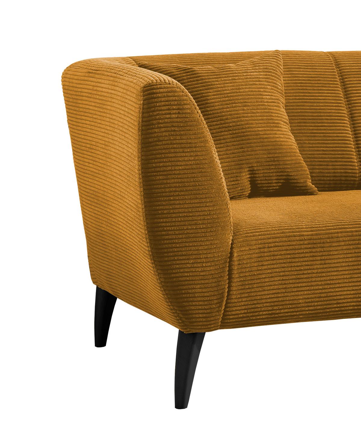 3-Sitzer-Sofa Colori Goldfarben, Rücken Echt - Goldfarben/Schwarz, MODERN, Textil (208/83/88cm) - MID.YOU