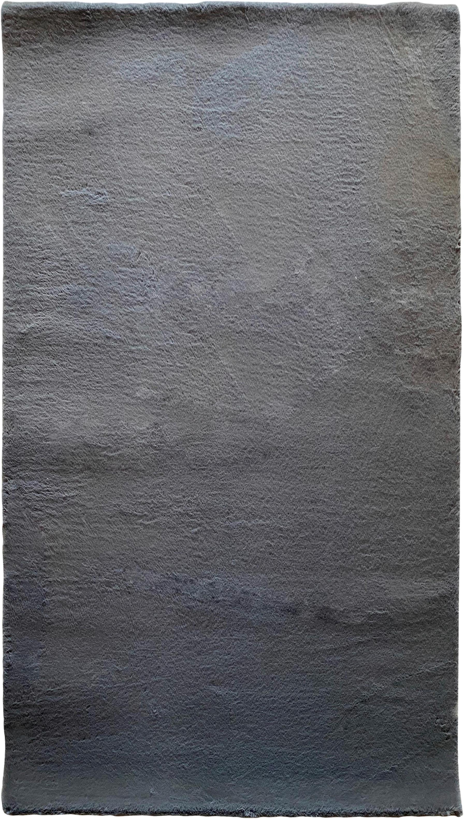 Fellteppich Magarete Stahlgrau 80x150 cm - Dunkelgrau, Textil (80/150cm) - Luca Bessoni
