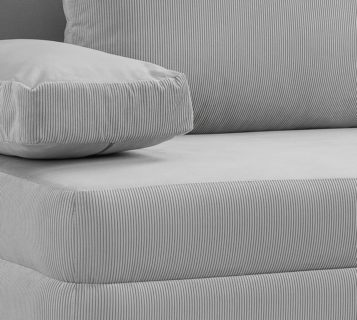 Schlafsofa Sorto Hellgrau B: 200cm - Hellgrau/Schwarz, Basics, Holz/Textil (200/91/100cm) - MID.YOU