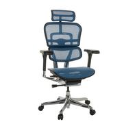 Drehstuhl Ergohuman I - Blau/Silberfarben, Basics, Kunststoff/Textil (69/119-144/65cm) - MID.YOU