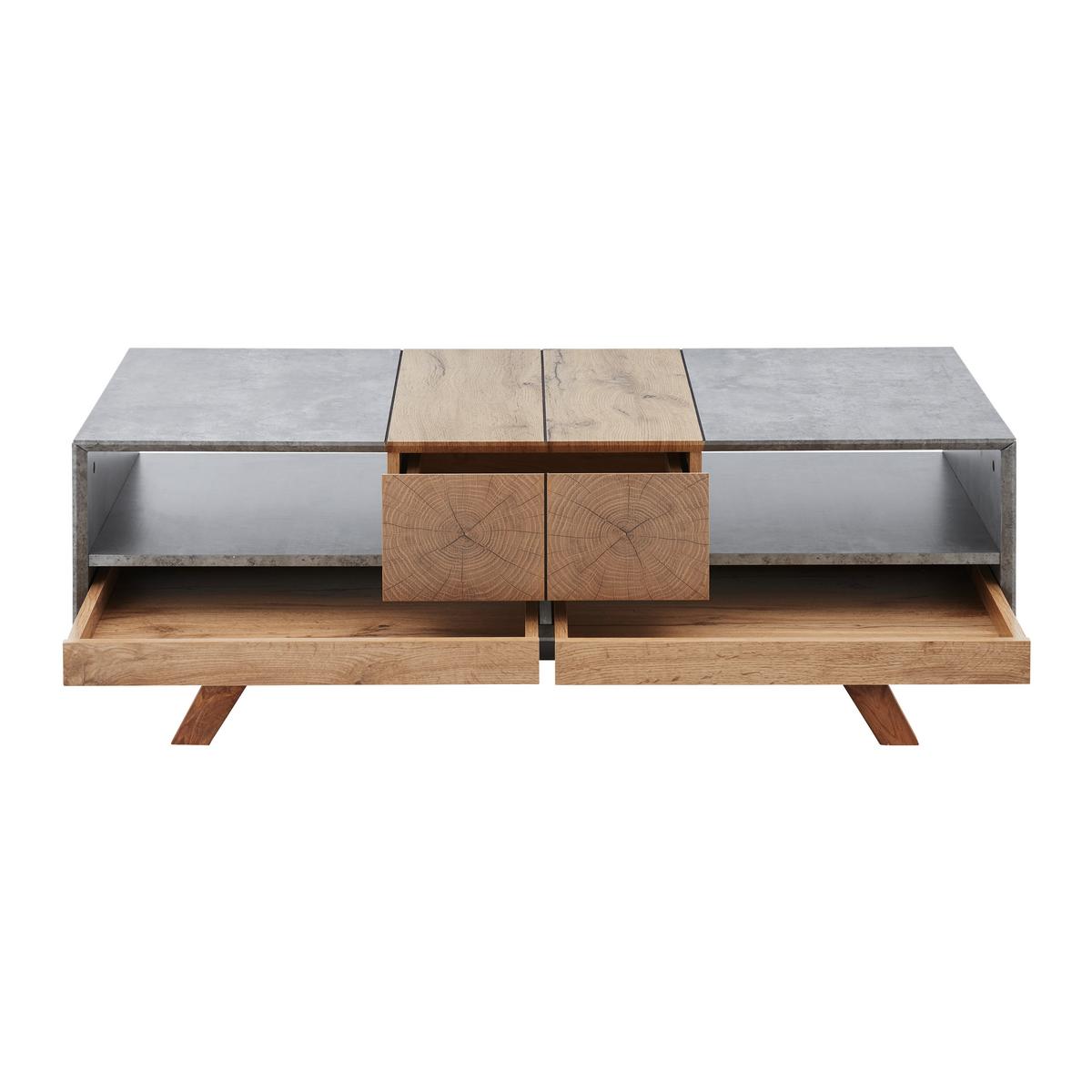 Konferenční stolek CASPER - šedá/barvy dubu, Moderní, dřevo (120/60/42cm) - Modern Living