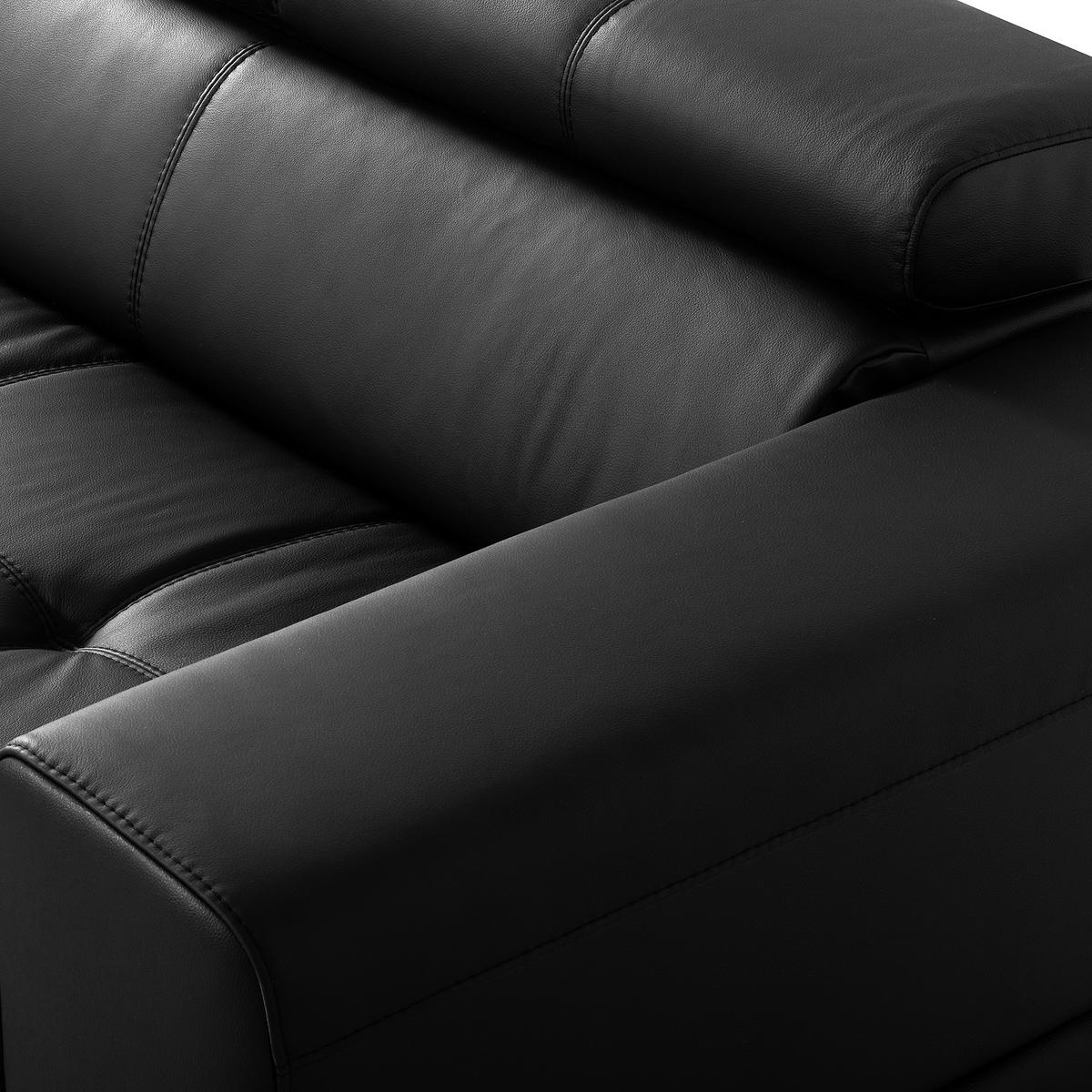 Ecksofa Torino Teilleder Schwarz 173x247 - Schwarz, Design, Leder/Textil (173/247cm) - Livetastic