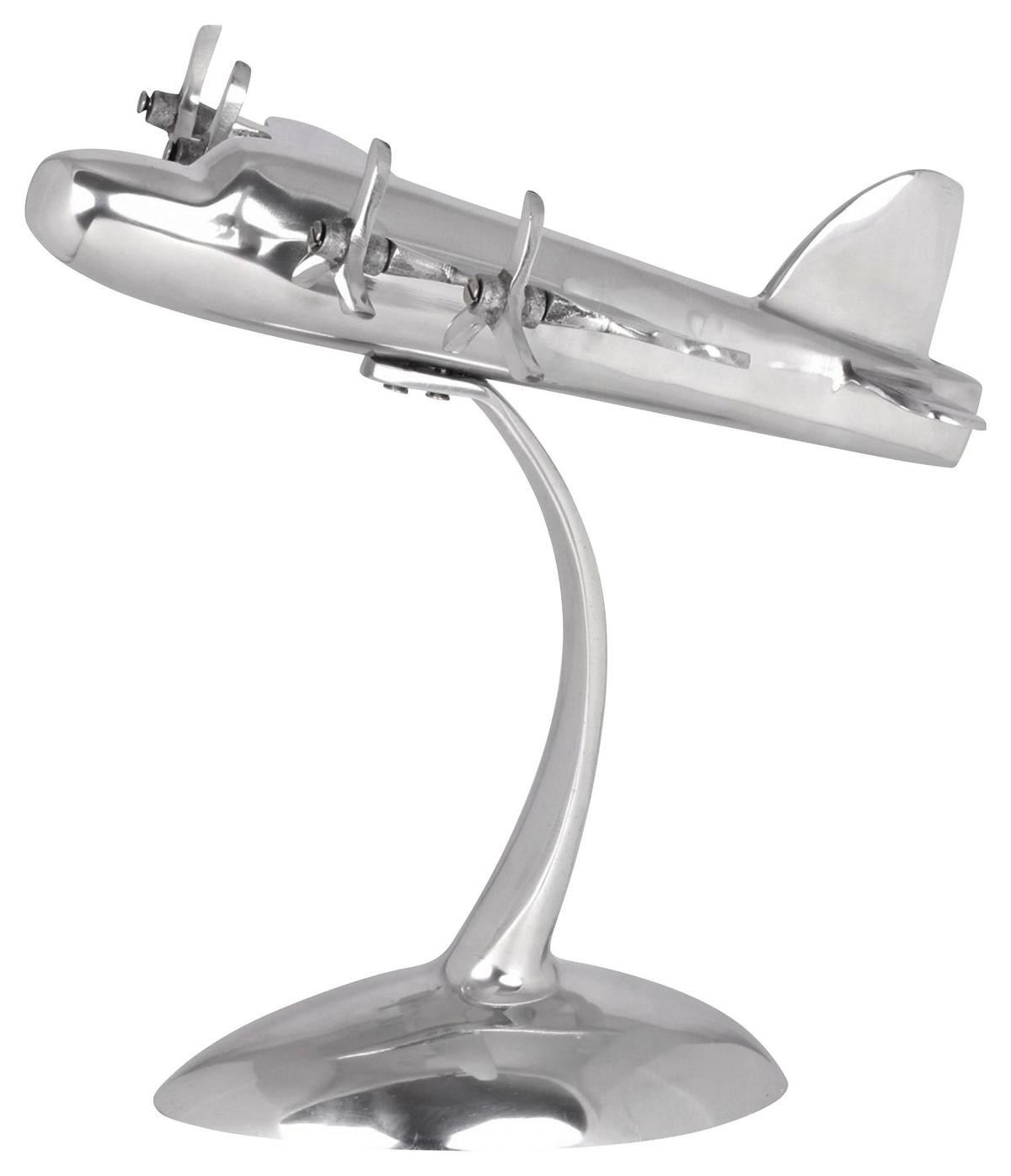 Skulptur Wohnling Silberfarben B: 42 cm - Silberfarben, MODERN, Metall (42/30/30cm) - MID.YOU