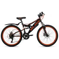 Kinderfahrrad 24 Zoll Mtb Bliss 18 Gänge - Schwarz/Orange, Basics, Metall (180/70/80cm) - KS Cycling