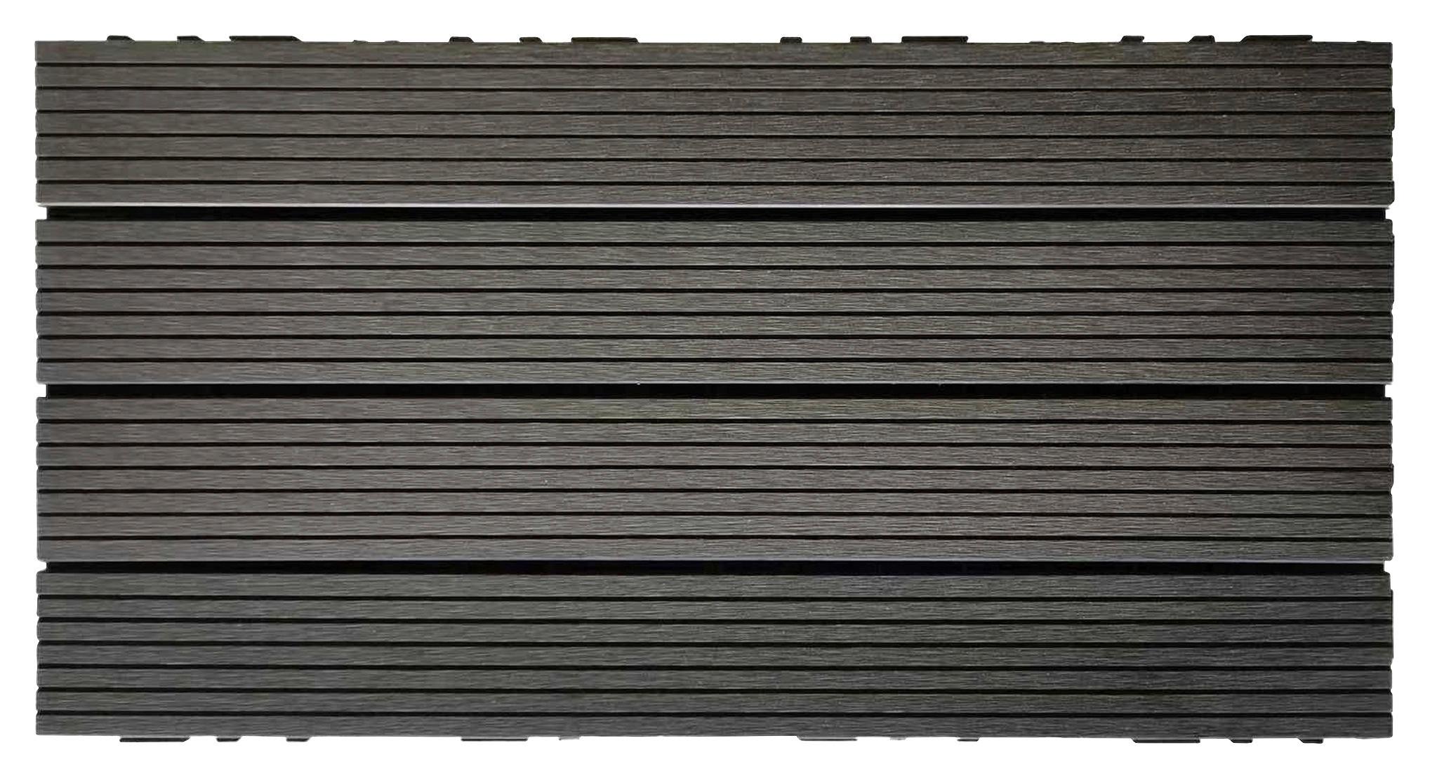 Terrassenfliese Puerto Picolo WPC, Anthrazit, 6 Stück - Anthrazit, KONVENTIONELL, Holzwerkstoff (60/30/2.4cm) - Prestige Home