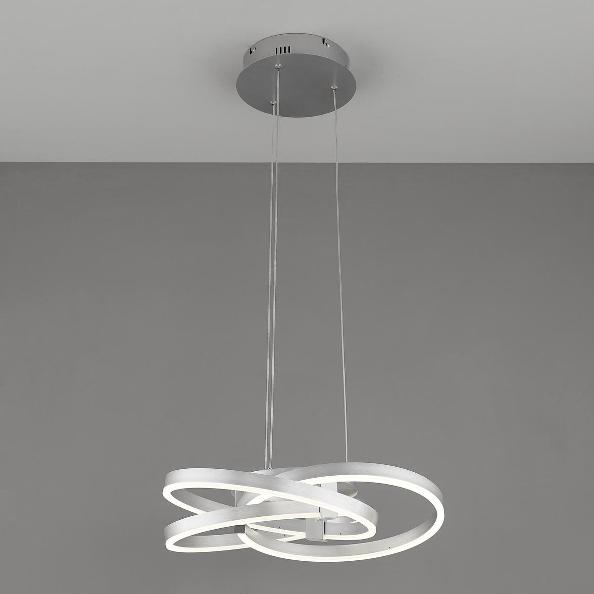 Led-hängeleuchte 6107960 - Alufarben, Design, Kunststoff/Metall (55/150cm) - Näve