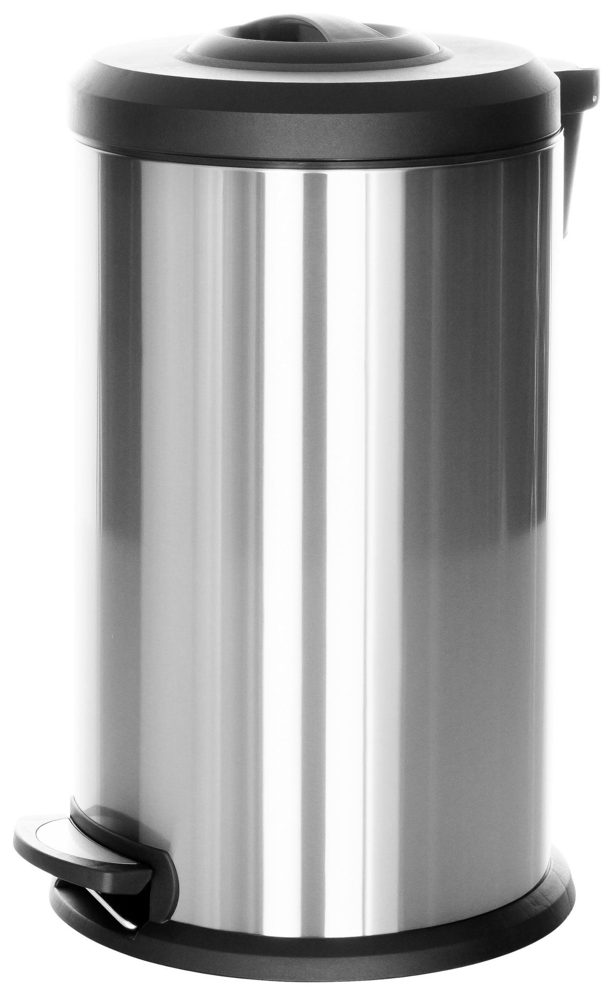 Abfallsammler Clean X - Silberfarben/Schwarz, Basics, Kunststoff/Metall (38/62-96/38cm) - MID.YOU