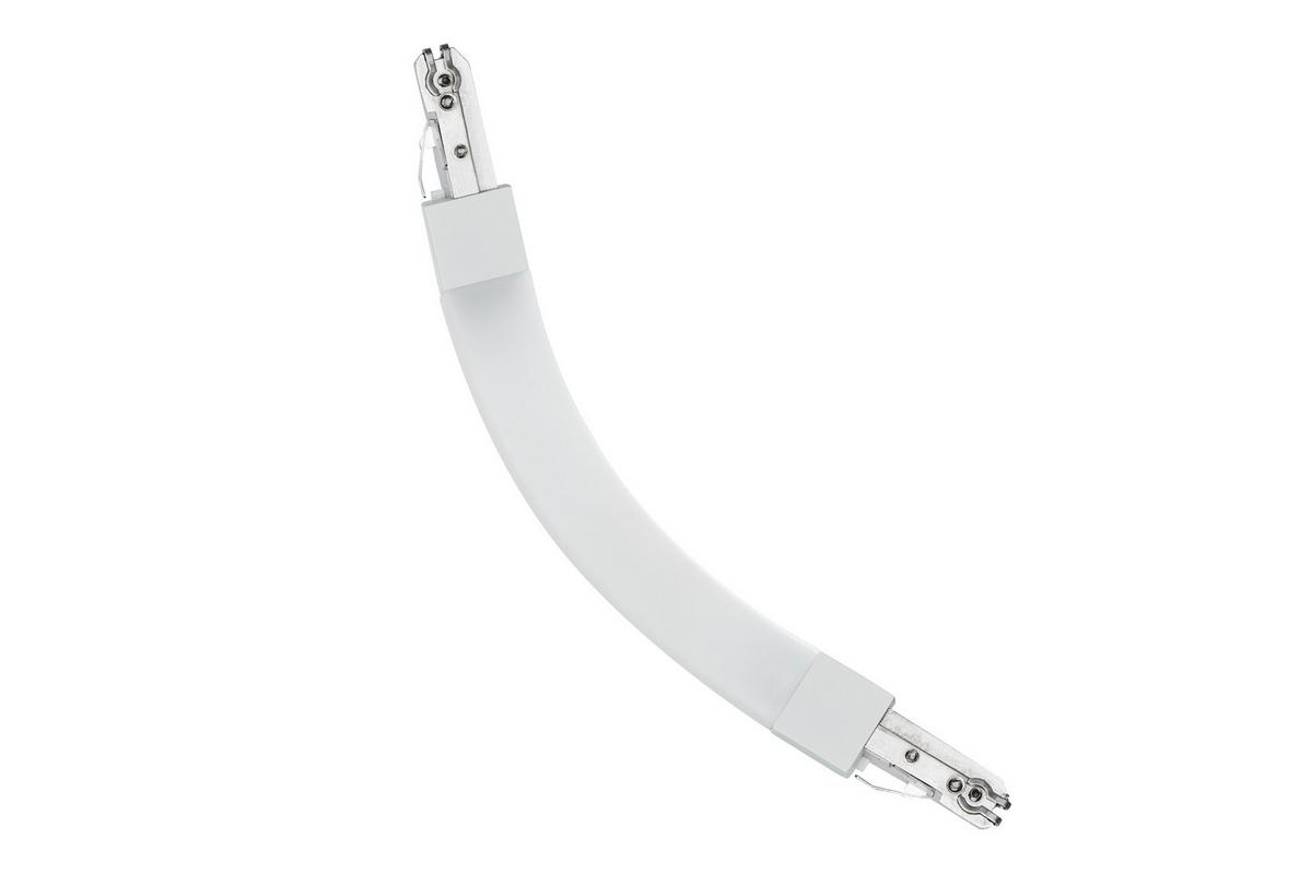 Schienensystem Urail 3 Flex- Verbinder 95326 Weiß - Chromfarben/Weiß, Design, Kunststoff/Metall (22,7/1,8/1,8cm) - Paulmann