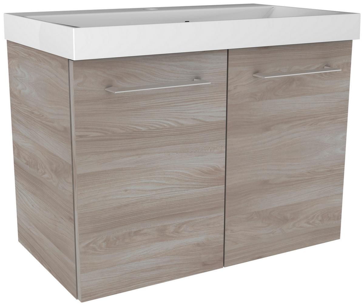 Waschtischunterschrank mit Türdämpfer Lima B: 60cm, Esche - Eschefarben, MODERN, Holzwerkstoff (60/42/35cm) - MID.YOU