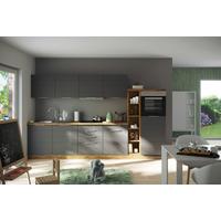 Küchenzeile Florenz mit Geräten 330 cm Grau/Eichefarben - Eiche Wotan/Grau, Design, Holzwerkstoff (330cm) - Held