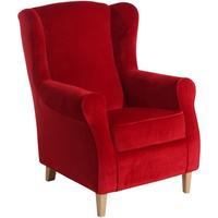 Ohrensessel Lorris - Buchefarben/Rot, Design, Textil (77/103/86cm) - Max Winzer