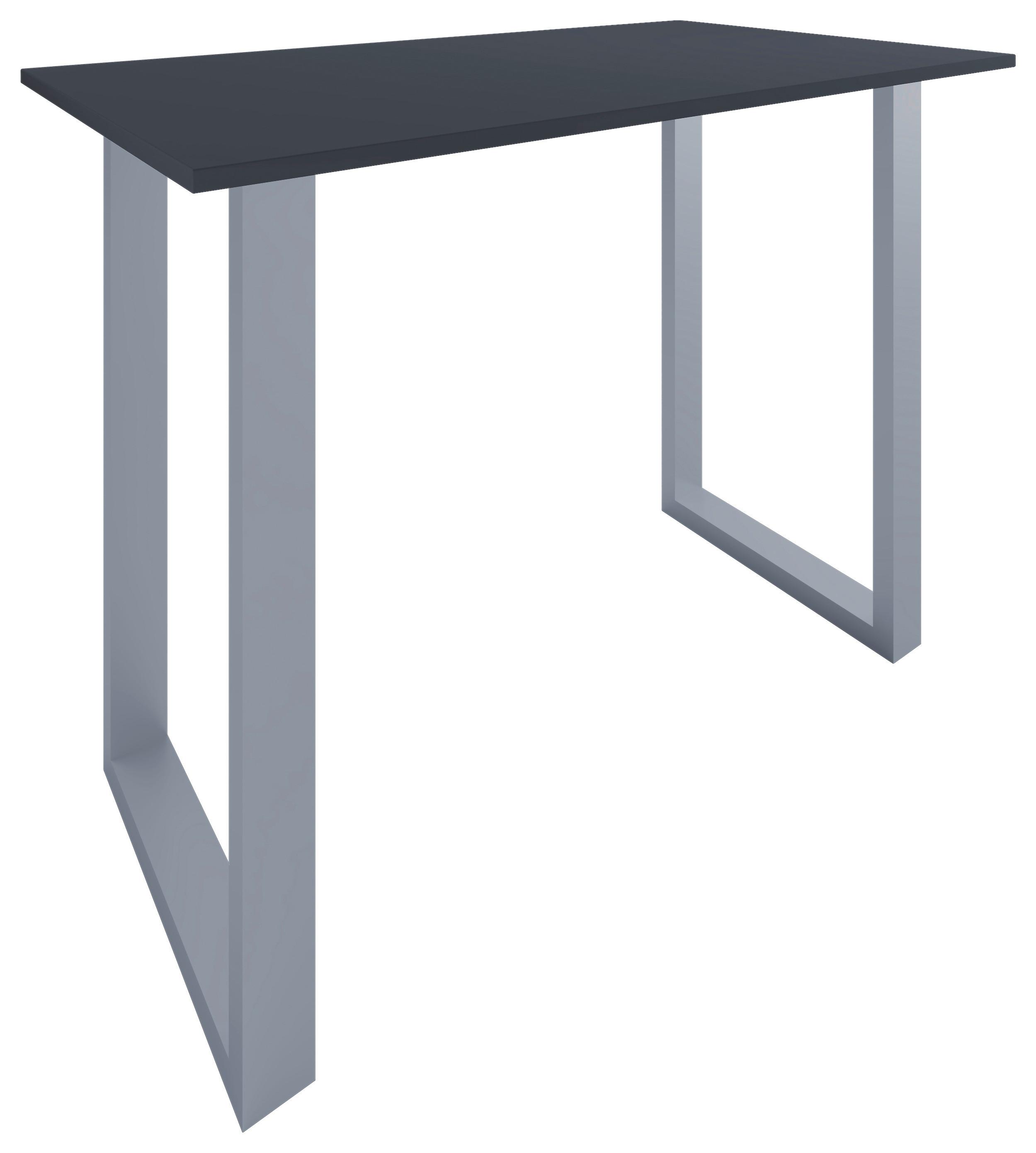 Bartisch Xona B 140x80 - Anthrazit/Silberfarben, KONVENTIONELL, Holzwerkstoff/Metall (140/80/102cm)