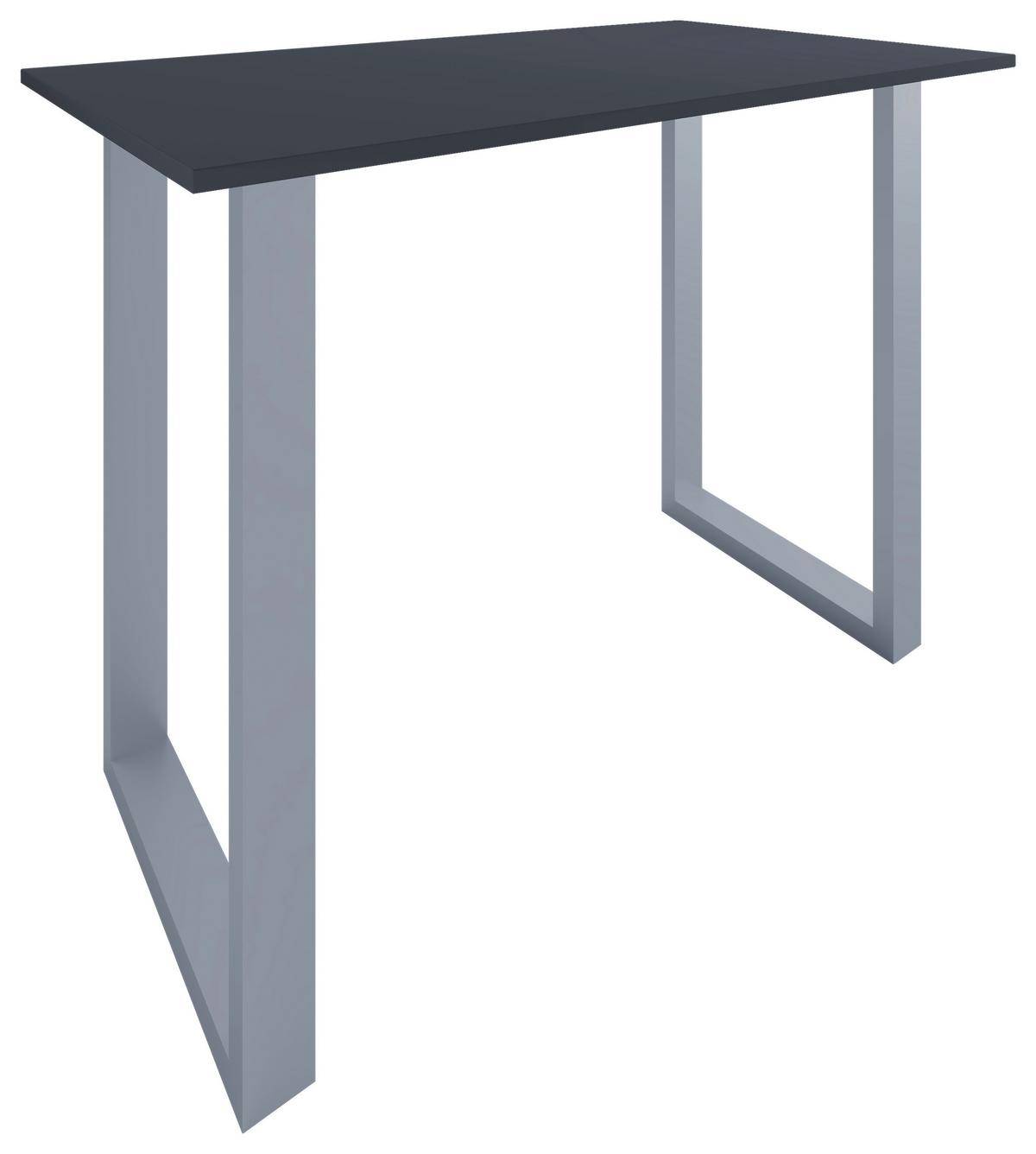 Bartisch Xona B 140x80 - Anthrazit/Silberfarben, KONVENTIONELL, Holzwerkstoff/Metall (140/80/102cm)