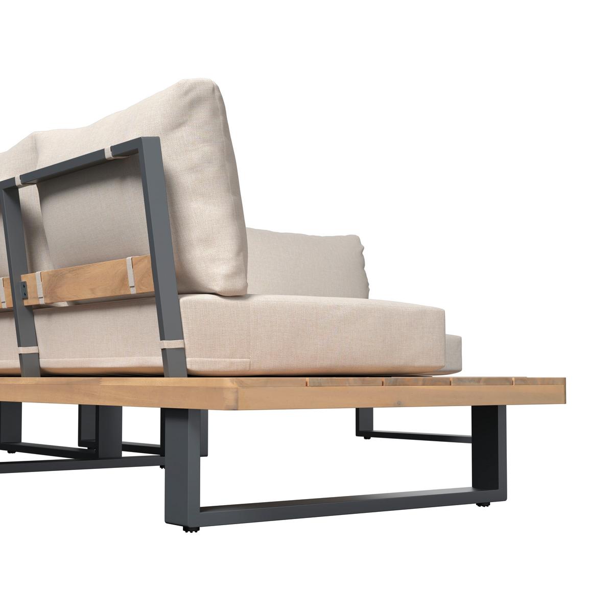 TERASOVÁ SEDACIA SÚPRAVA GABRIEL - farba akácie, Natur, kov/drevo - Mömax