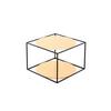 Beistelltisch In Würfelform Cody, Orange/Schwarz - Schwarz/Orange, Basics, Glas/Metall (50/50/36cm) - Kayoom