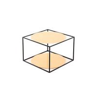 Beistelltisch In Würfelform Cody, Orange/schwarz - Schwarz/Orange, Basics, Glas/Metall (50/50/36cm) - Kayoom
