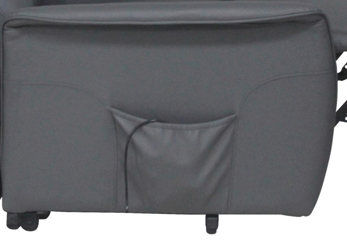 Fernsehsessel Elektrisch Graham Lederlook Grau - Dunkelgrau/Schwarz, KONVENTIONELL, Textil/Metall (66/80-97/90-159,5cm) - Luca Bessoni