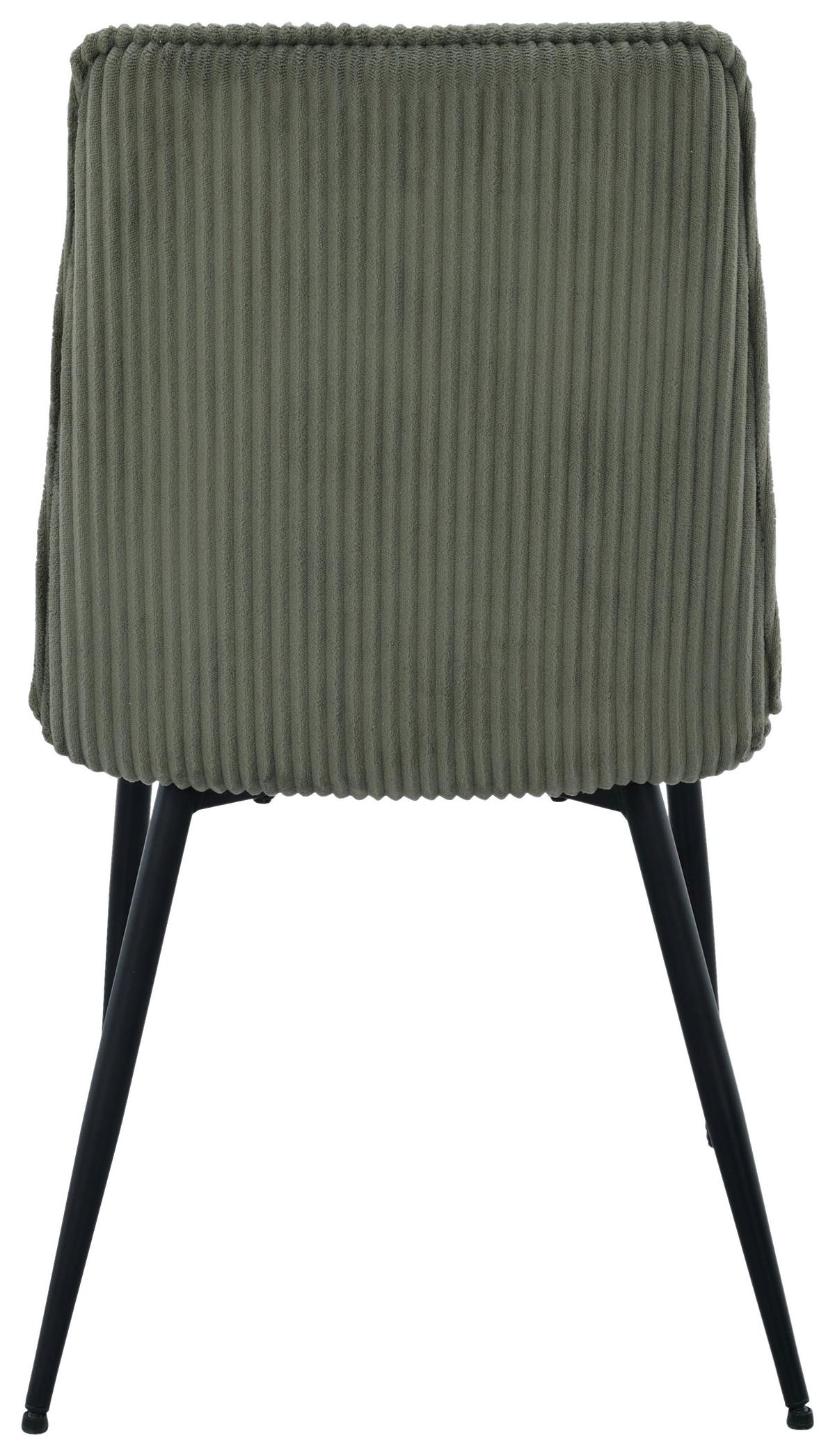 Vierfußstuhl Lorenzo Grün/Schwarz B: 47 cm - Schwarz/Grün, MODERN, Textil/Metall (47/91/61,5cm) - Livetastic