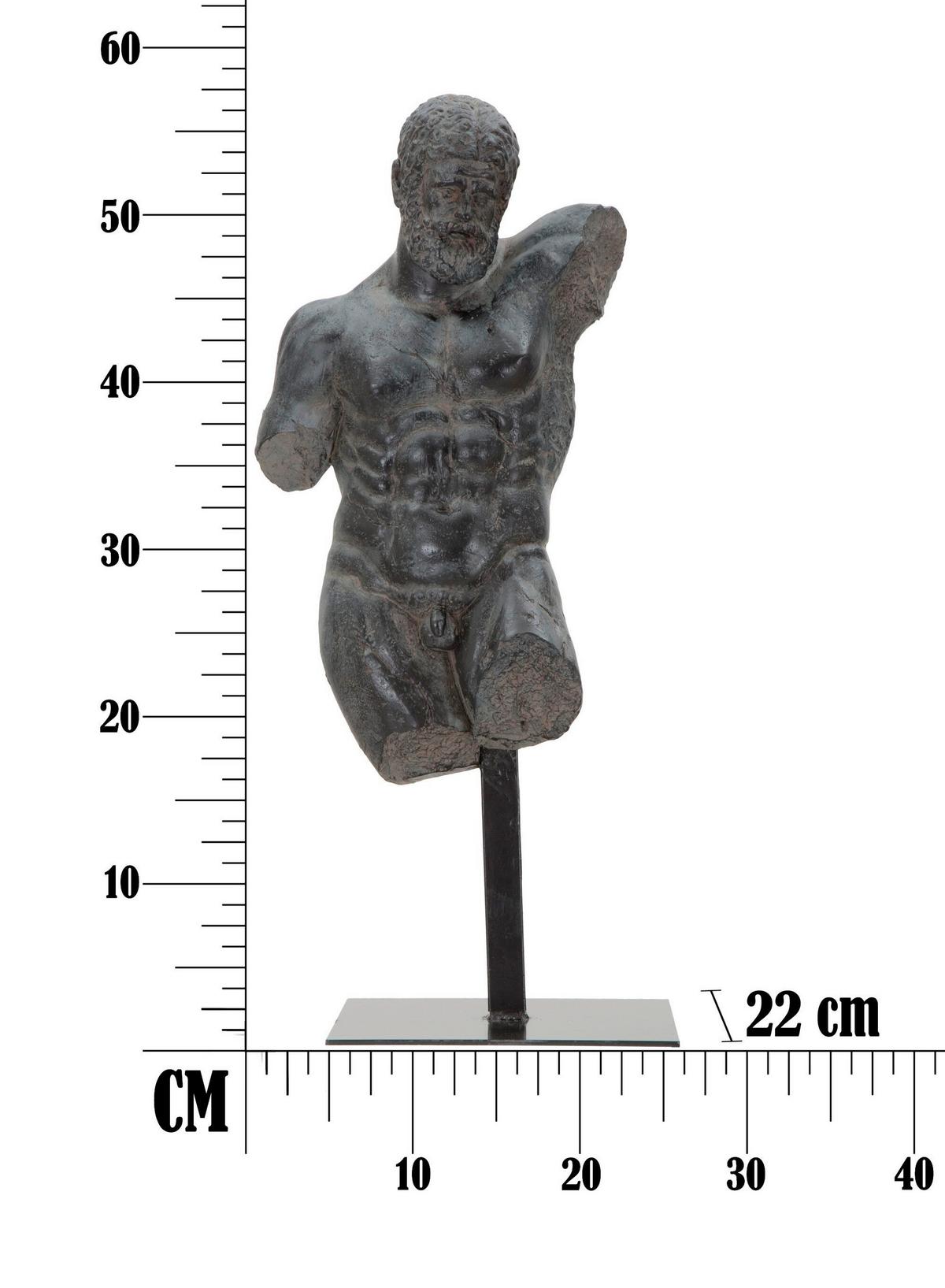 Skulptur Museum Man Schwarz, B: 26 cm - Schwarz, Basics, Kunststoff/Metall (26/57/22cm)