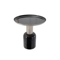 Beistelltisch Art Deco Schwarz/silberfarben - Silberfarben/Schwarz, Trend, Metall (50/50/52cm) - Kayoom