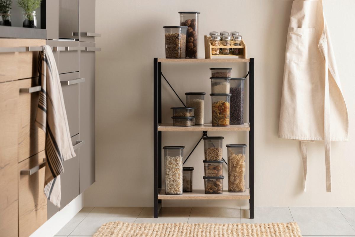 sada dóz na potraviny 20-dielna sada - priehľadné/čierna, Modern, plast (23/23/33cm) - Mömax