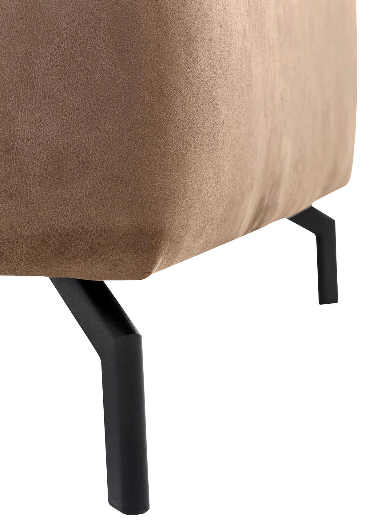 Ecksofa California - Schwarz/Braun, MODERN, Textil (233/305cm) - Trendmanufaktur