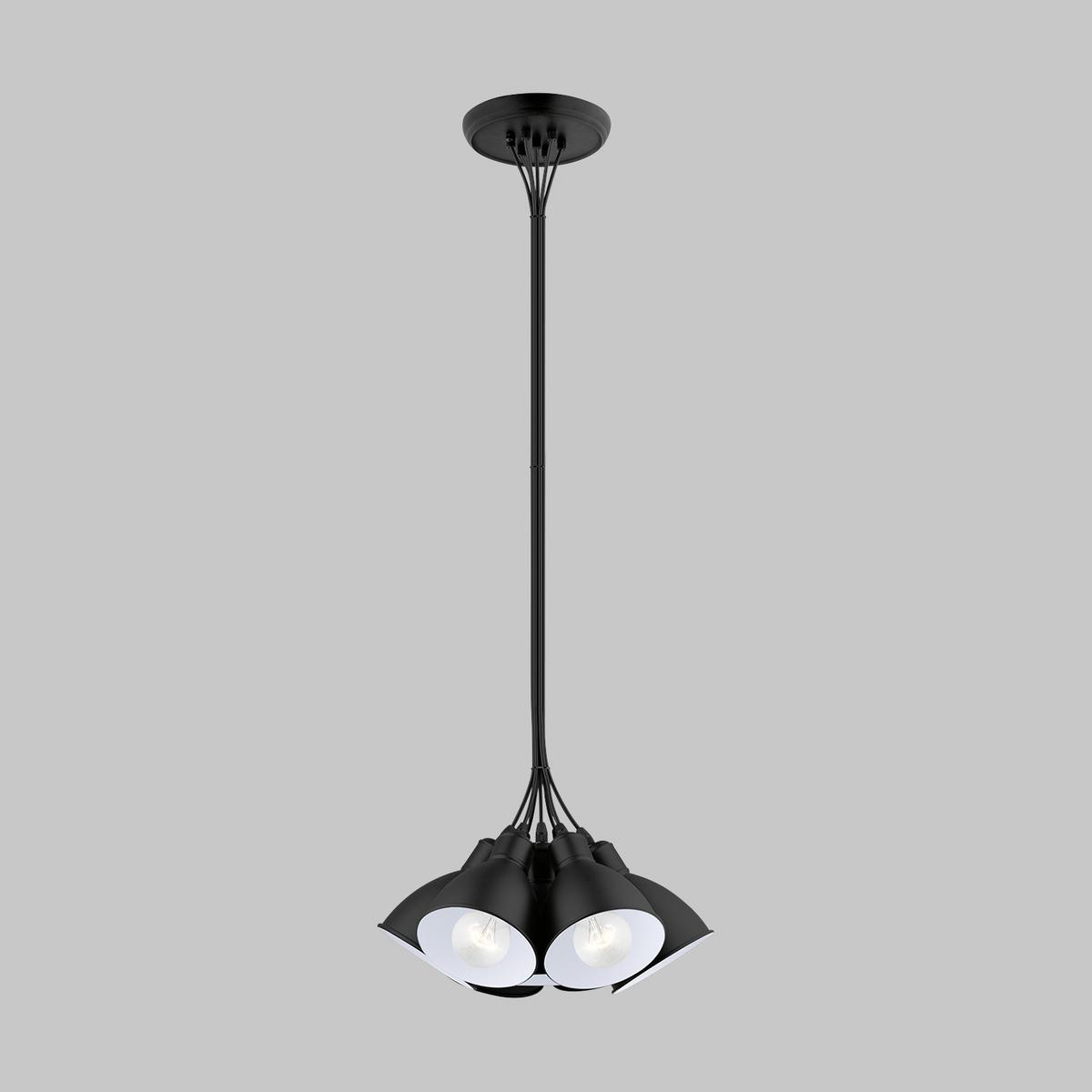Hängeleuchte Priddy H: 110 Cm 7-Flammig - Schwarz, MODERN, Metall (38,5/110cm)