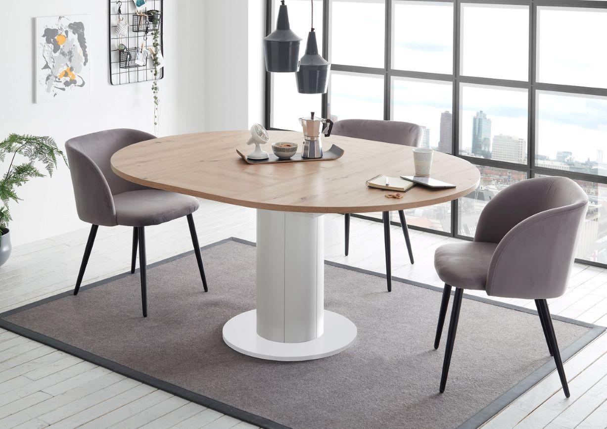 VÝSUVNÝ STŮL BIG SYSTEM 130 AZ - bílá/hnědá, Moderní, kompozitní dřevo (130-170/78cm)