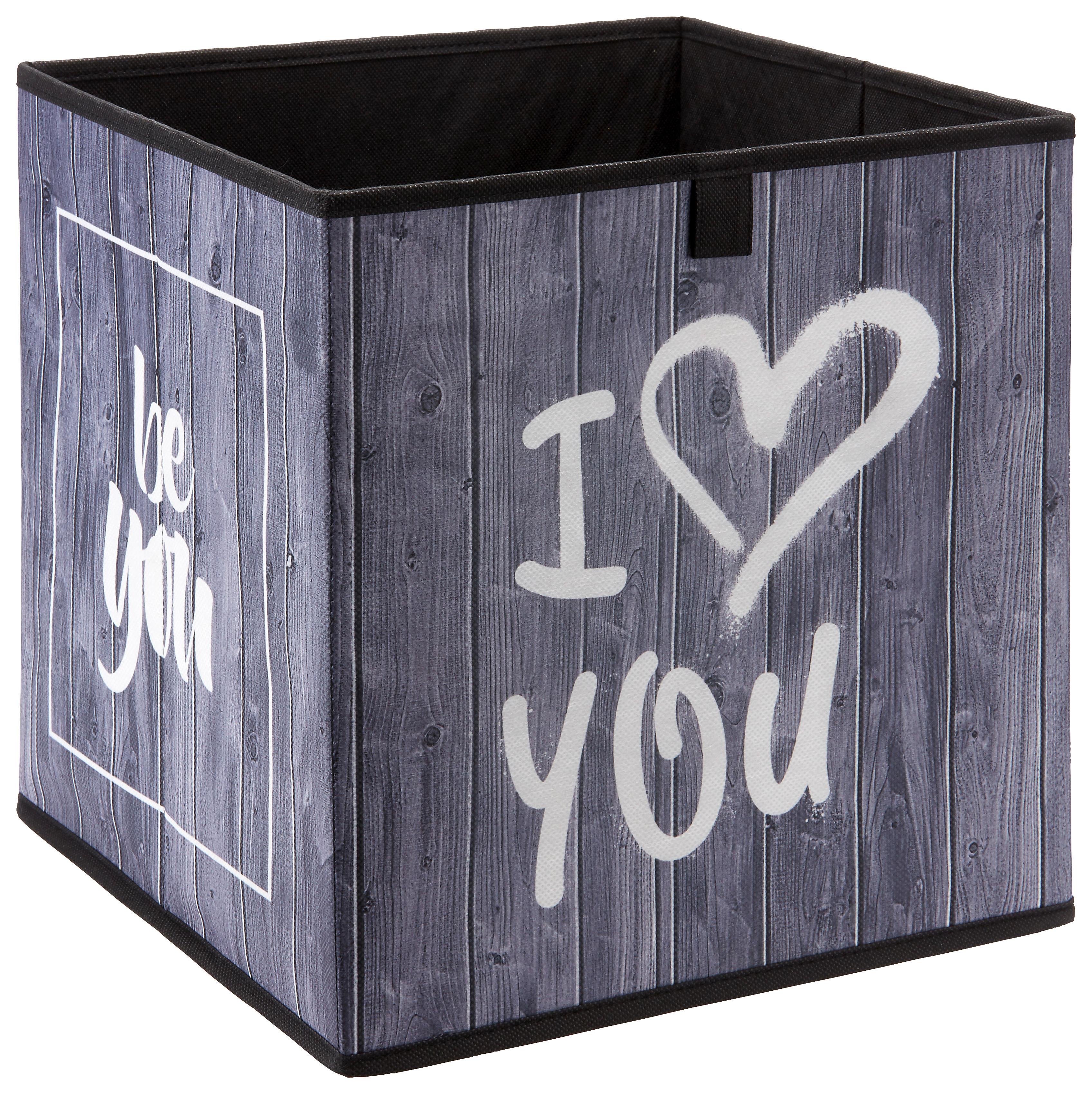 ÚLOŽNÝ BOX POPPI 7 - sivá/biela, kartón/textil (32/32/32cm) - Mömax