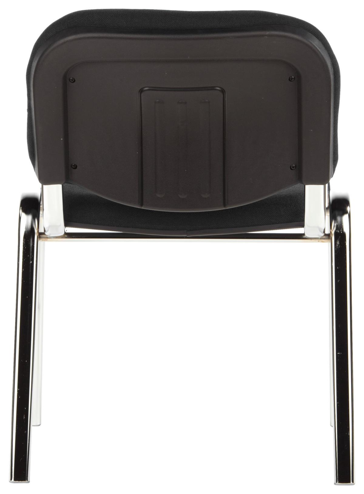 Besucherstuhl Xt 600 Stapelbar Schwarz Bis 100 Kg - Chromfarben/Schwarz, Basics, Textil/Metall (58/84/41cm) - MID.YOU