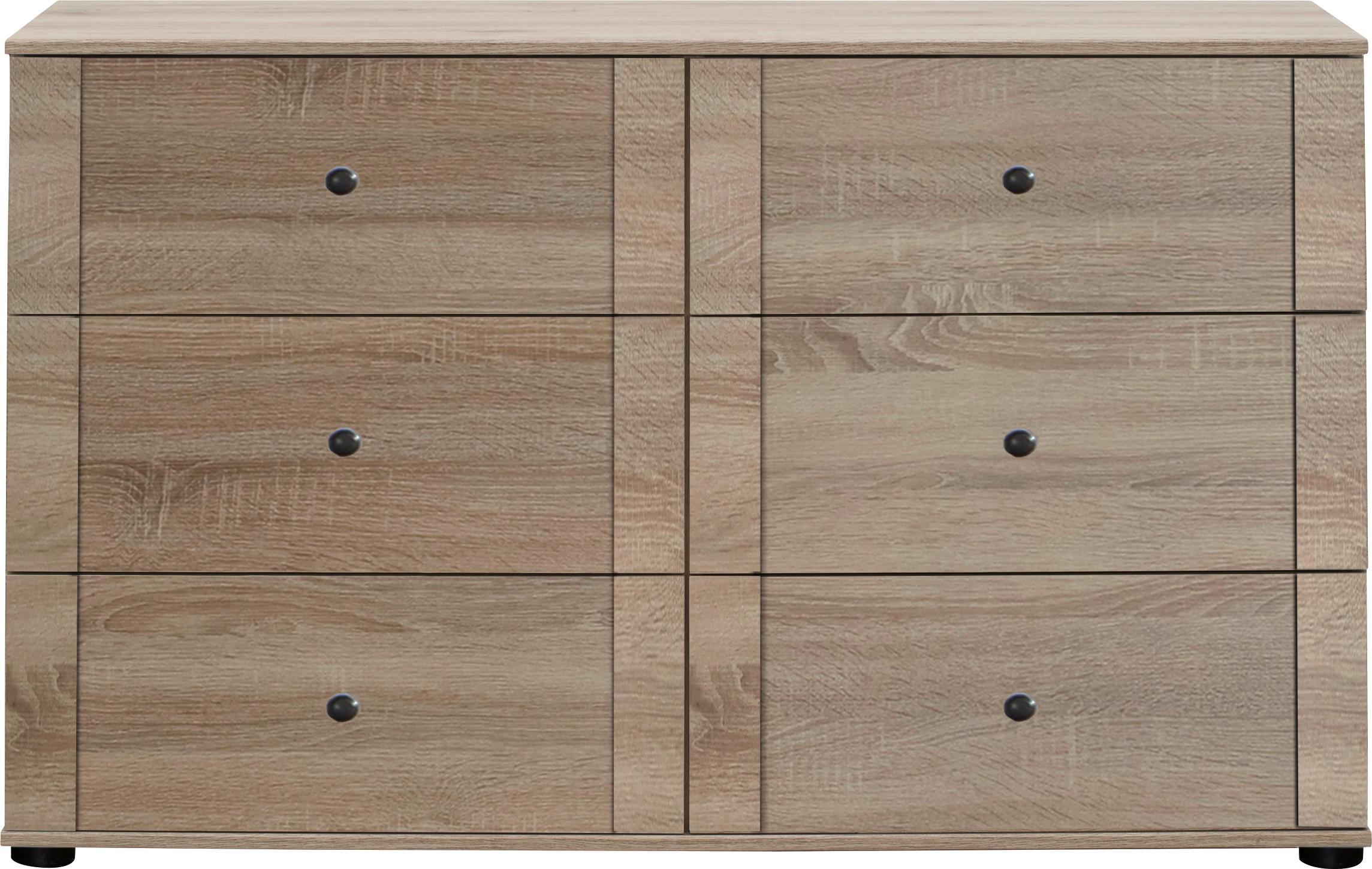 Kommode Chalet B: Ca 130cm Eiche/dekor - Eichefarben/Schwarz, KONVENTIONELL, Holzwerkstoff (130/83/41cm) - Cantus