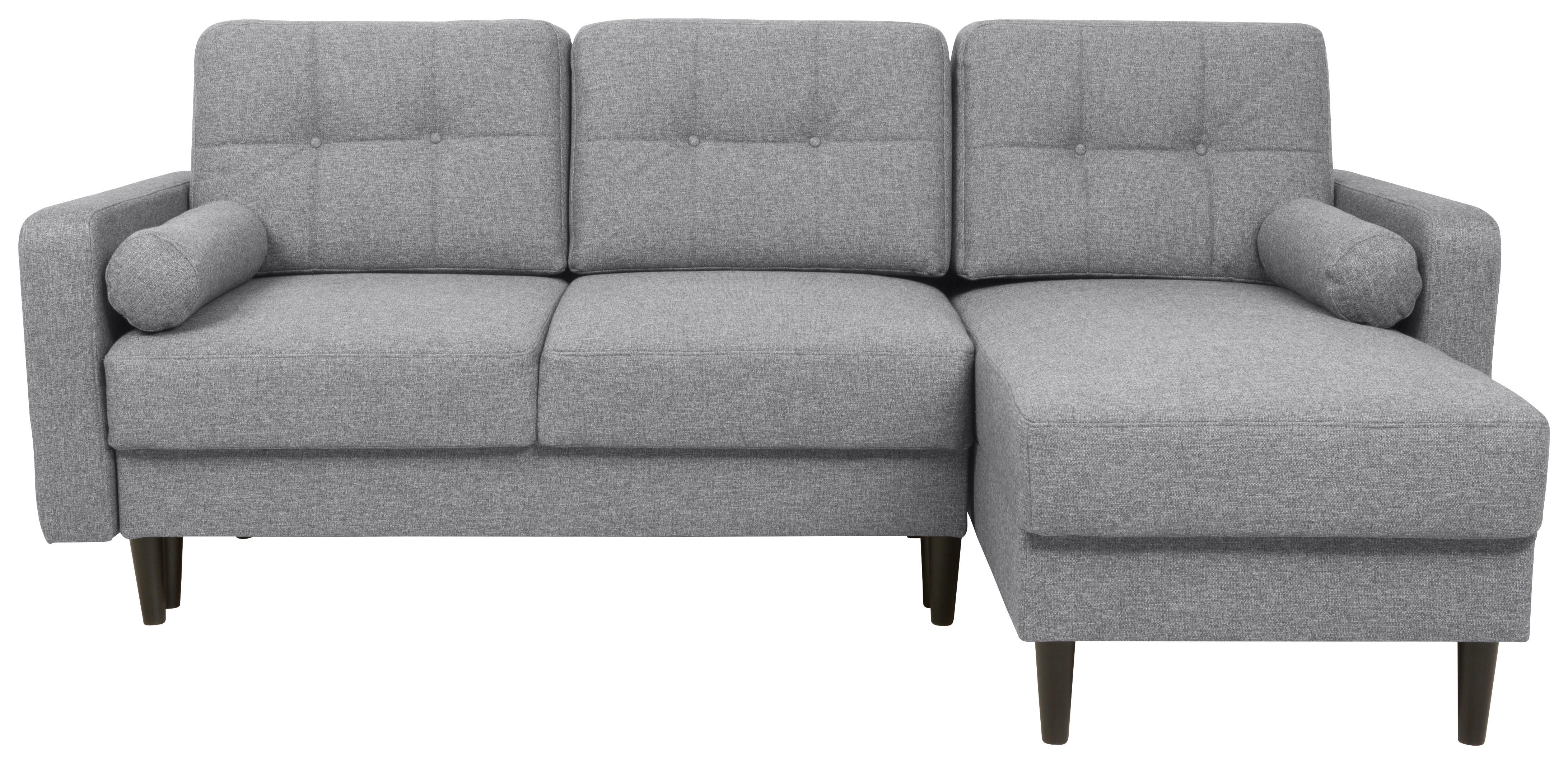 Eckschlafsofa Noret Hellgrau S: 223/157 Cm - Dunkelgrau/Schwarz, KONVENTIONELL, Textil (223/157cm) - MID.YOU
