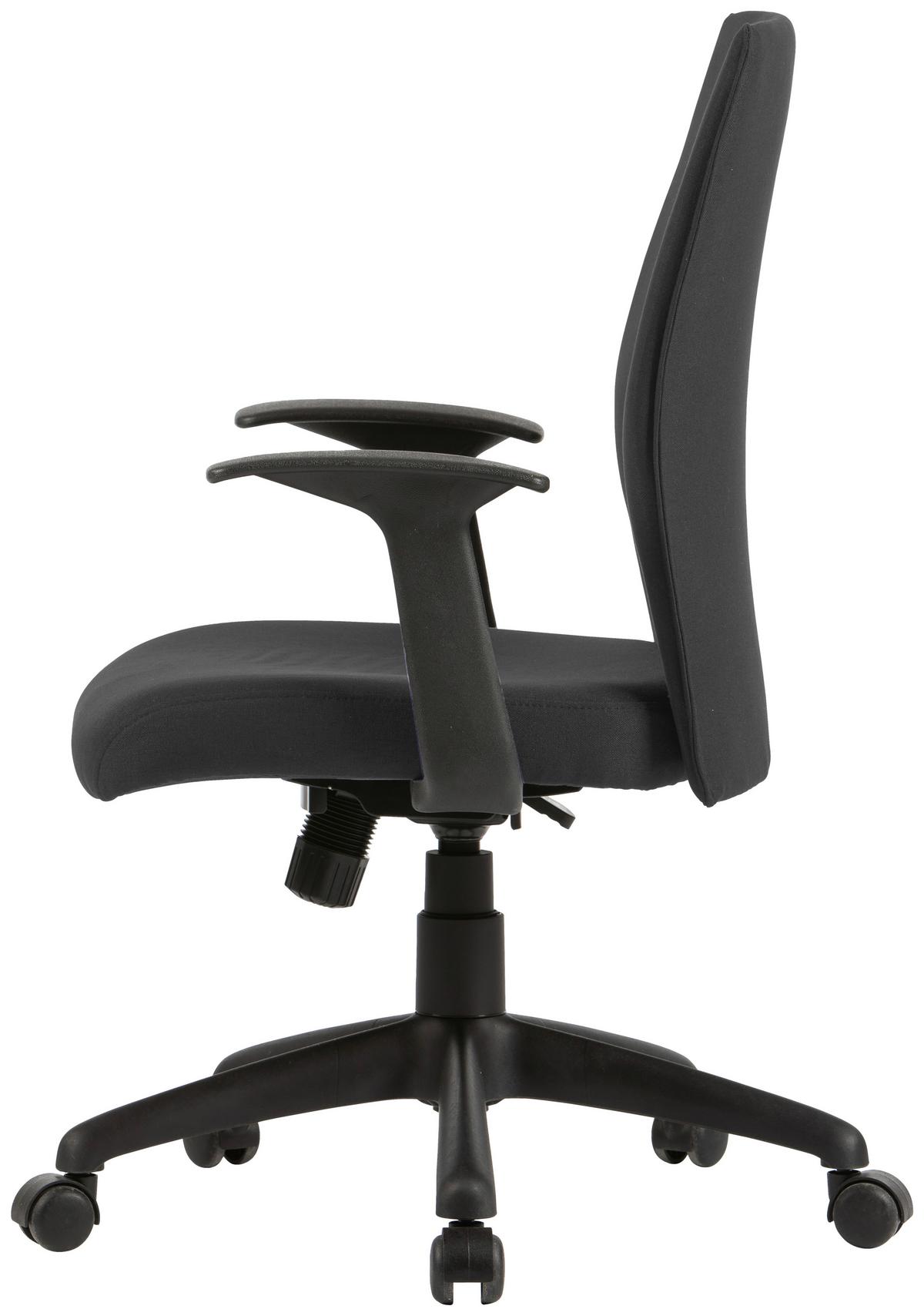Bürostuhl Rocket Mit Armstützen Schwarz Bis 110 Kg - Schwarz, MODERN, Kunststoff/Textil (56/92,5-100,5/61,5cm) - MID.YOU