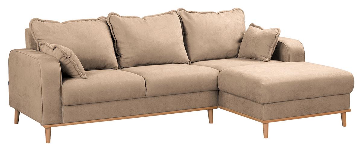 Ecksofa Beata Beige S: 230x150 Cm - Wengefarben/Beige, Design, Textil (230/150cm) - Livetastic