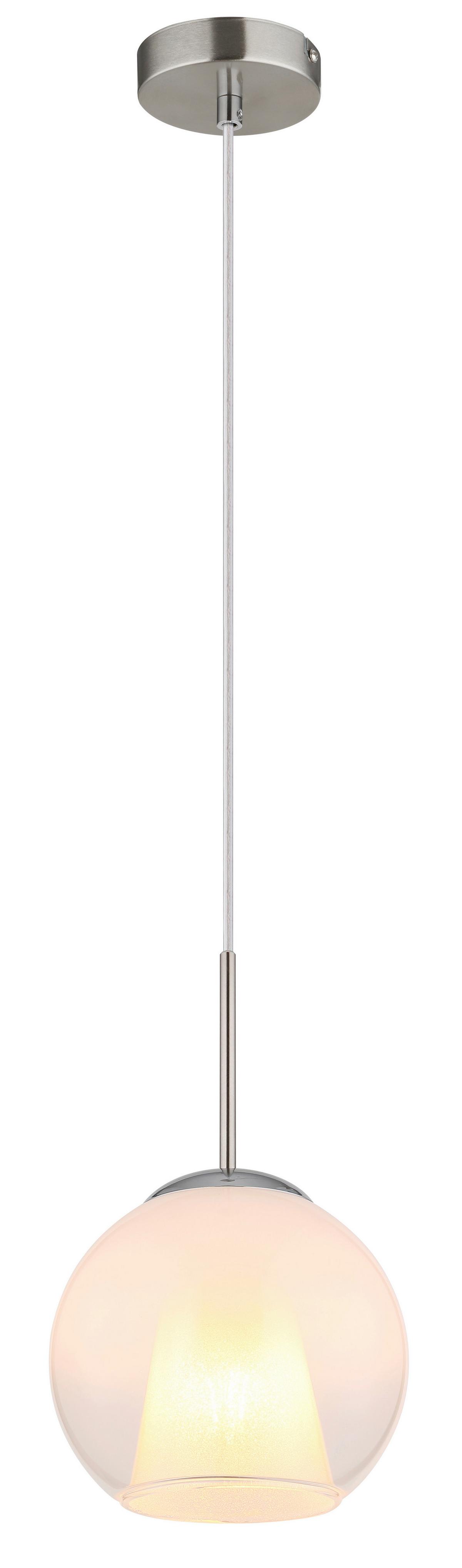Hängeleuchte Barry Chromfarben Glas D: 20cm - Klar/Chromfarben, Basics, Glas/Kunststoff (20/120cm) - Globo