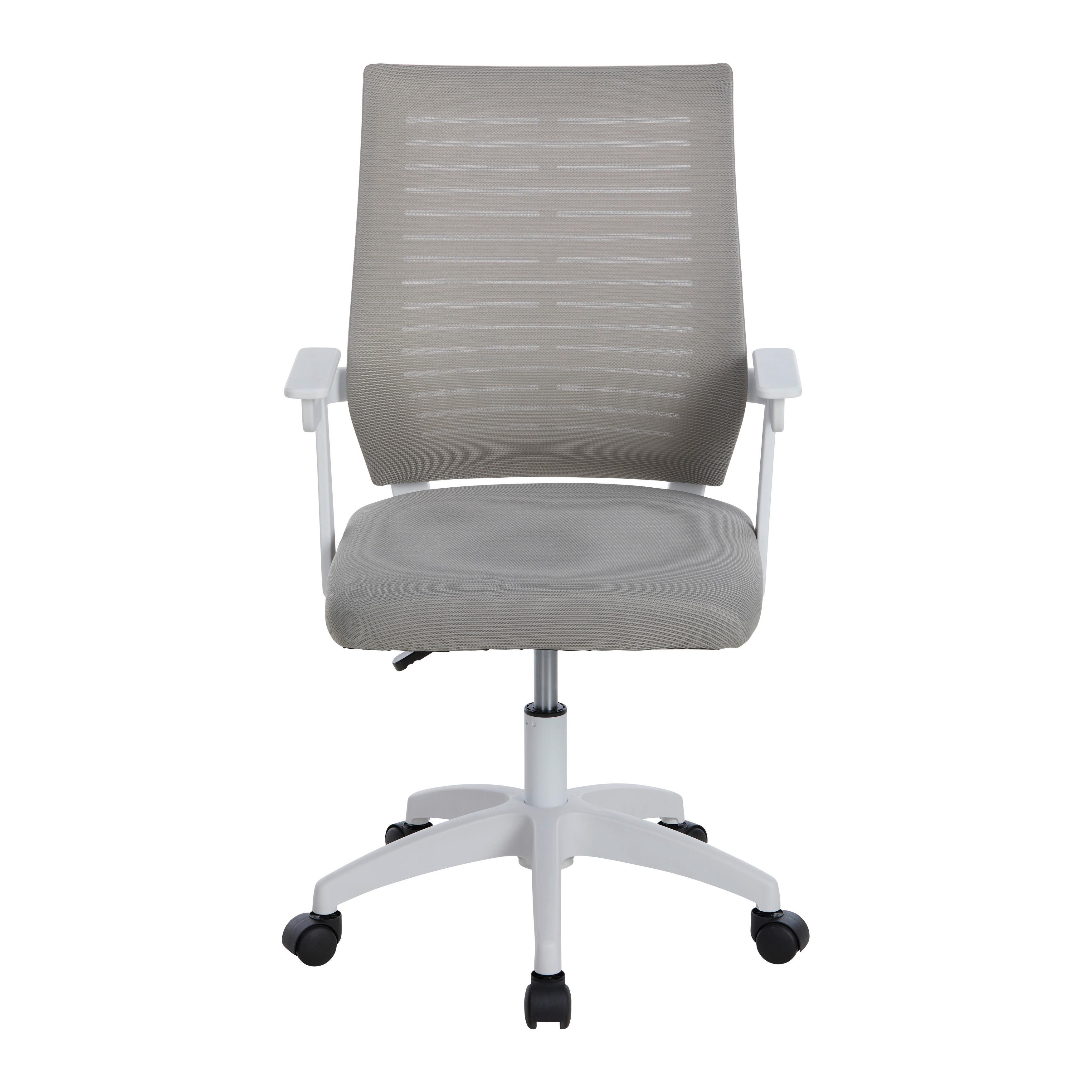Otočná židle ARIANA - šedá/bílá, Moderní, textil/plast (55/90-100/55cm) - Mömax