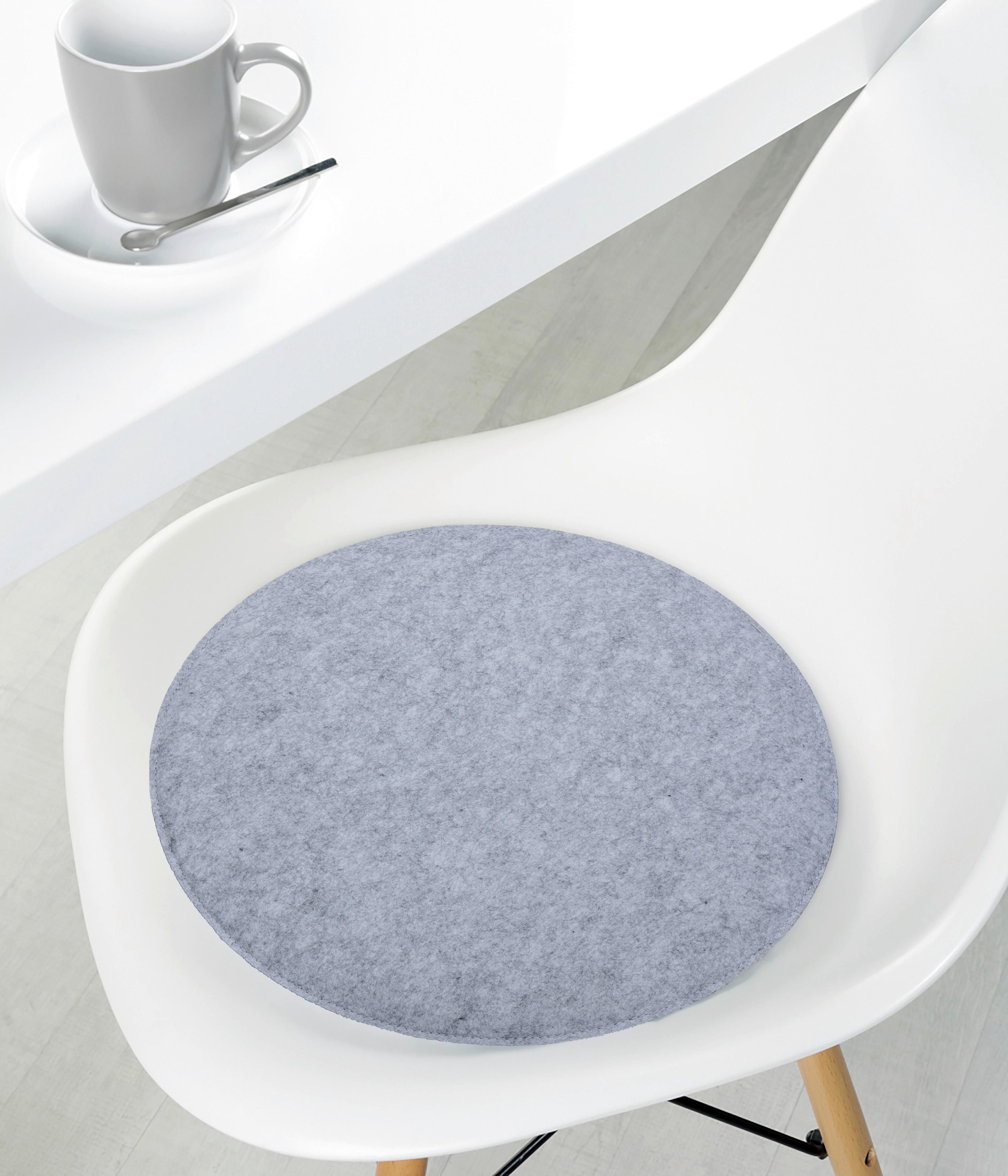 Sitzkissen Fritzi Silberfarben ⌀ 35 Cm Polyester - Silberfarben, MODERN, Textil (35cm) - Luca Bessoni