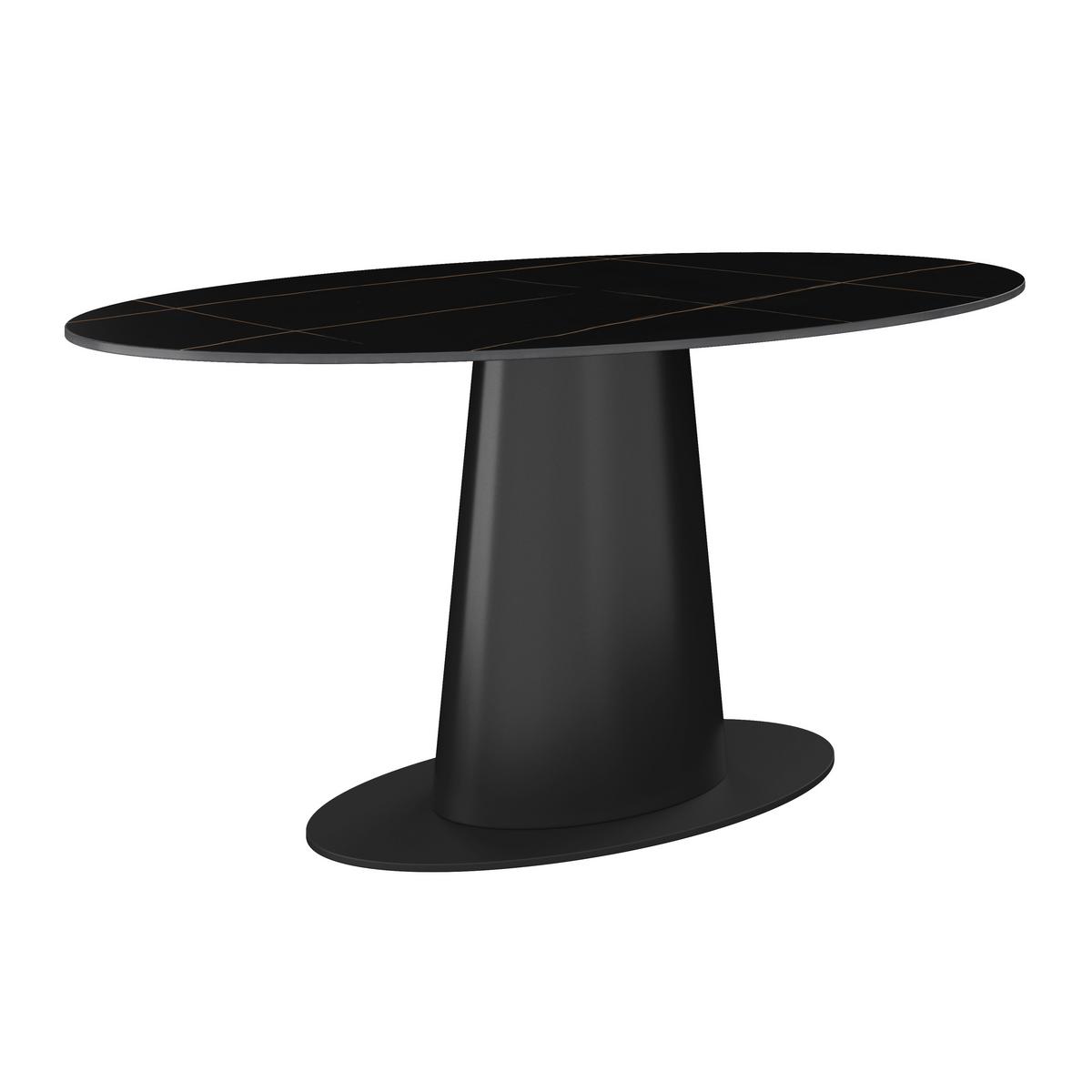 Jídelní stůl Thiago, š: 160 cm - černá, Moderní, kov/kompozitní dřevo (160/76/90cm) - Bessagi Home