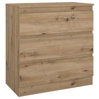 Kommode Mara 2 Artisan B: 77 cm - Weiß/Eiche Artisan, Trend, Holz (77/80,4/42cm)