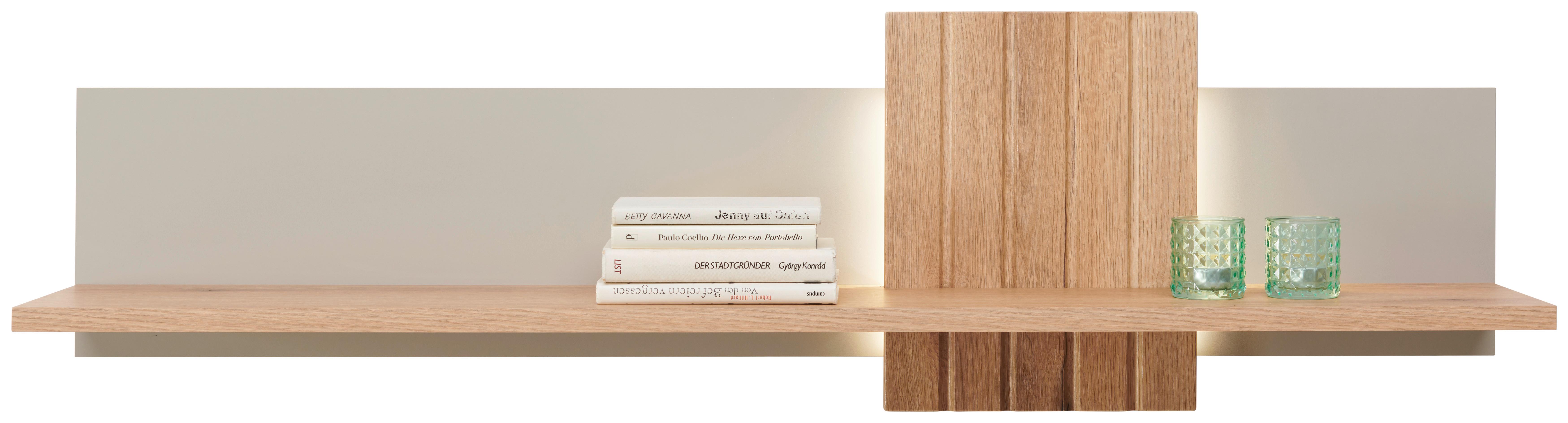 Wandboard Santana inkl. LED Kieselgrau/Eiche Dekor - MODERN, Holzwerkstoff (140/39/23,5cm)